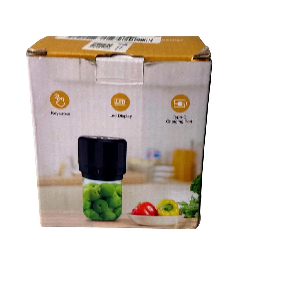 Electric Mason Jar Vacuum Sealer M11 Black Cordless Rechargeable LED Display